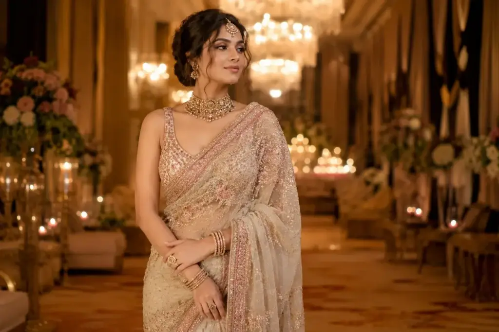 party wear saree styles trending season